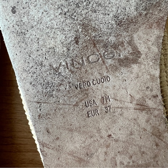 VINCE JALEN LOAFERS BEIGE 7M SUEDE UPPER ESPADRILLE RAFFIA BASE SLIP ON CASUAL - Picture 10 of 10